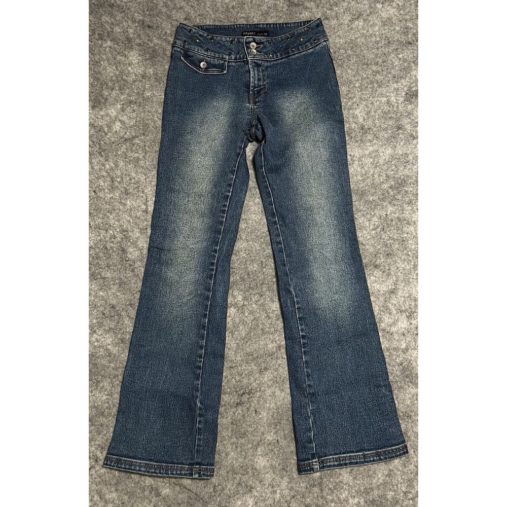 REVOLT Flare Jeans Co. Women's 9/10 Blue Denim Western 70’s Hippie BLING